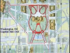 Gufo disegnato su Capitol Hill, simbolo del Bohemian Club